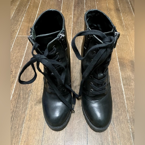 Ash Poker Black Heeled Moto Boots - Size 37 - Approx US 7 - Picture 2 of 7